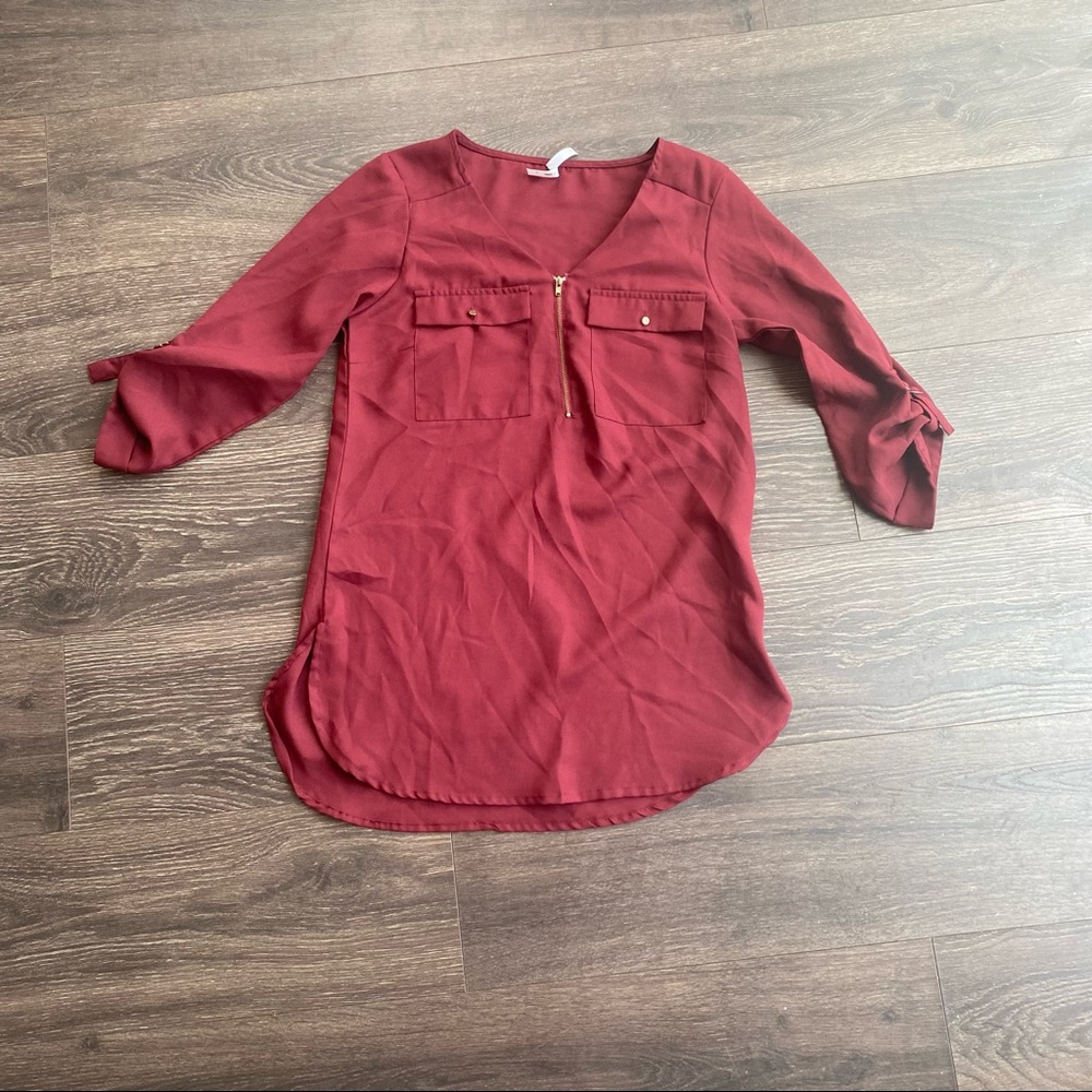 Burgundy shirt, size s, color burgundy